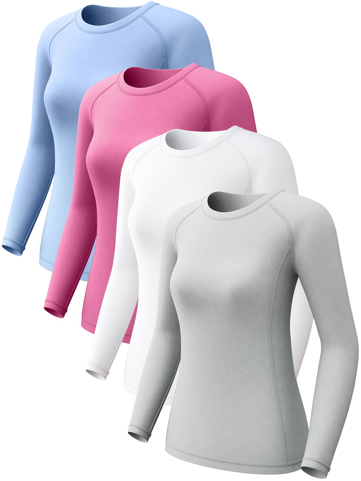 Womens Long Sleeve Compression Shirts Sun Protection Workout Underscrubs