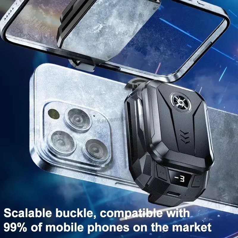 Image of BKN SL14 Semiconductor Mobile Phone Radiator Cooler with Detachable Battery 3rd Gear Adjustable 1500 mah Magnetic Battery with LED Display Fit All Types of Phone & Mobile Gaming, Live Streaming