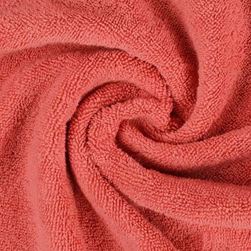 Image of Utopia Towels 6 Piece Premium Hand Towels Set, 16 by 28 inches, 100% Ring Spun Cotton, Lightweight and Highly Absorbent Towels for Bathroom, Travel, Camp, Hotel, and Spa, Coral