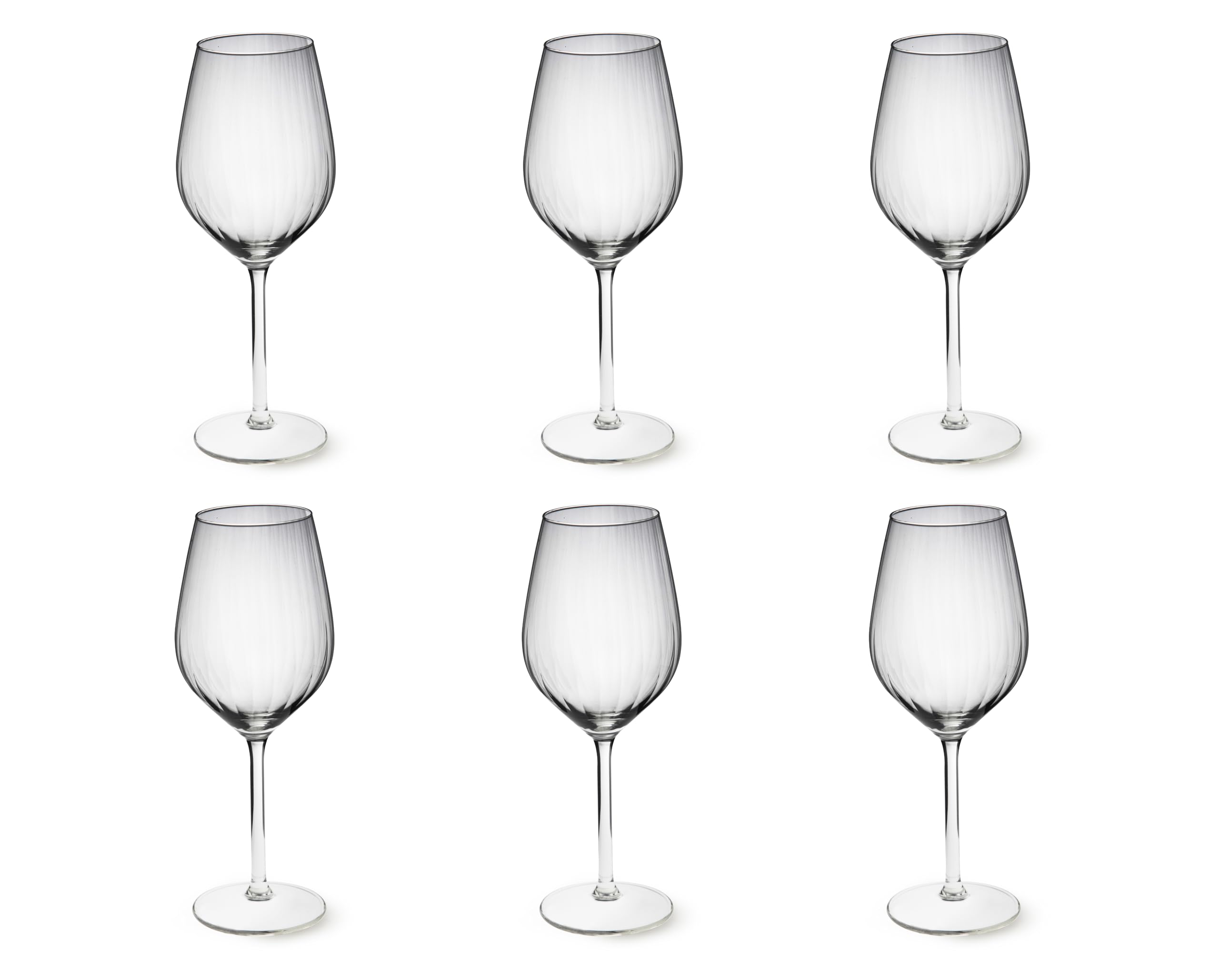 Excelsa Alba - Juego de 6 copas de vino de cristal, 500 ml, cristal transparente con tallo largo