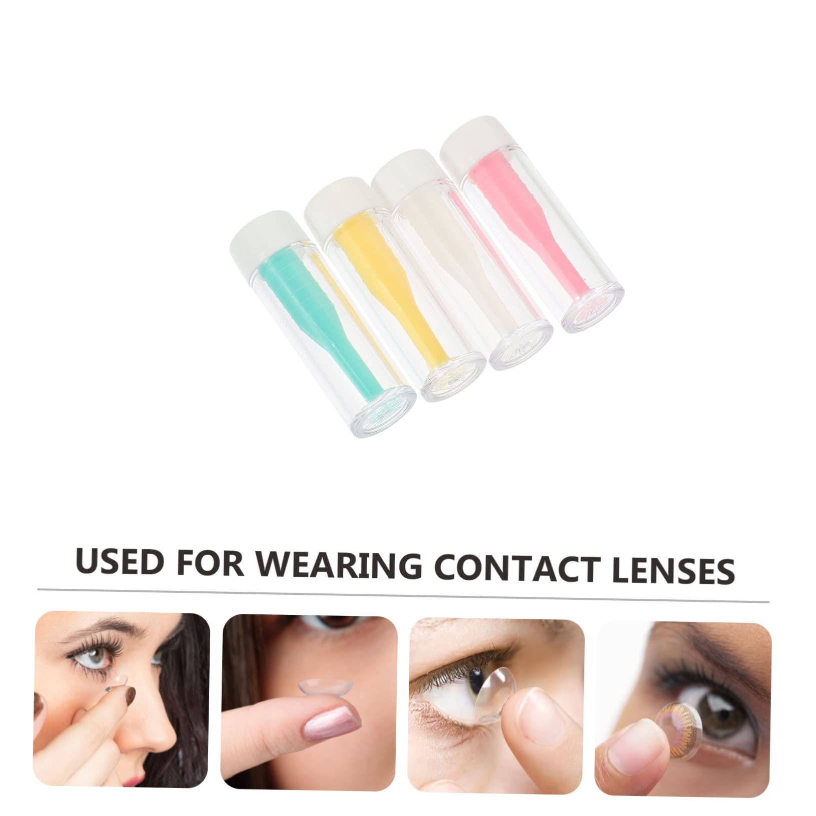 Healeved 50piezas Aplicadores De Lentes De Contacto De Silicona Removedores Portátiles Para Lentes Esclerales Ventosas Antideslizantes Para Uso Diario y Viajes