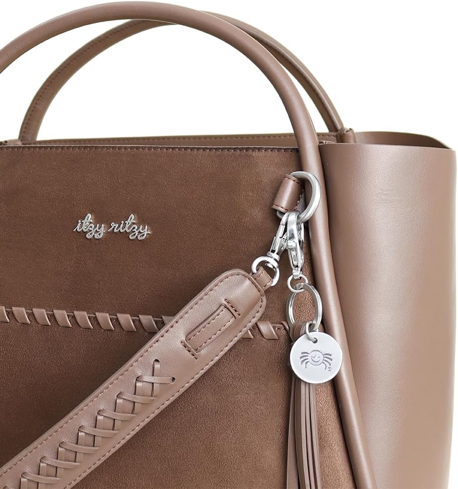 Itzy Ritzy Boss Tote Diaper Bag – Vegan Leather Tote with Stroller Straps, Changing Pad, Shoulder Straps & Tassel