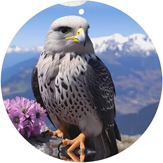 Phayah Mountain Top Falcon Pattern Lavender Scent Car Air Freshener Round Shape Card Hanging Hanging Scented Card 4 Pcs For Cars Closet Drawer