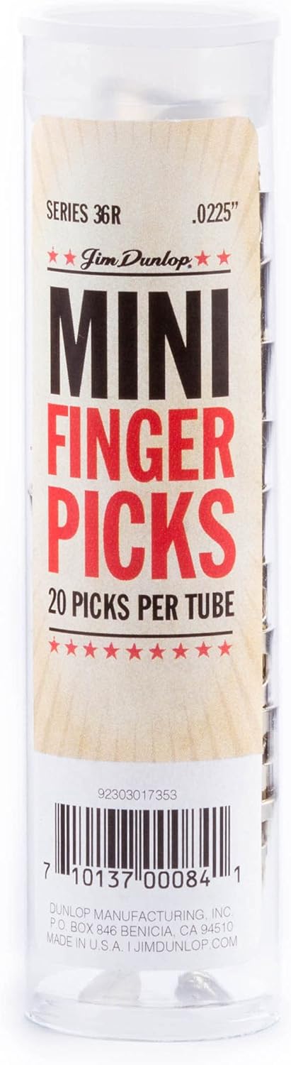 Dunlop 36R.0225 Nickel Silver Fingerpicks "Mini", .0225", 20/Tube