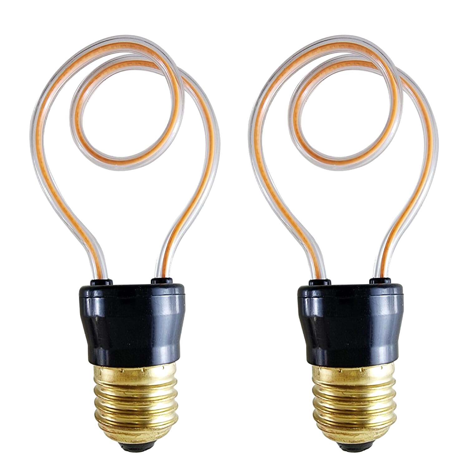 LEDSone 2 Pack Decorative Ambient Angle Retro LED Bulb Light LED Lamp for Cafes Restaurants Bars Clubs Living Room (Style 2)