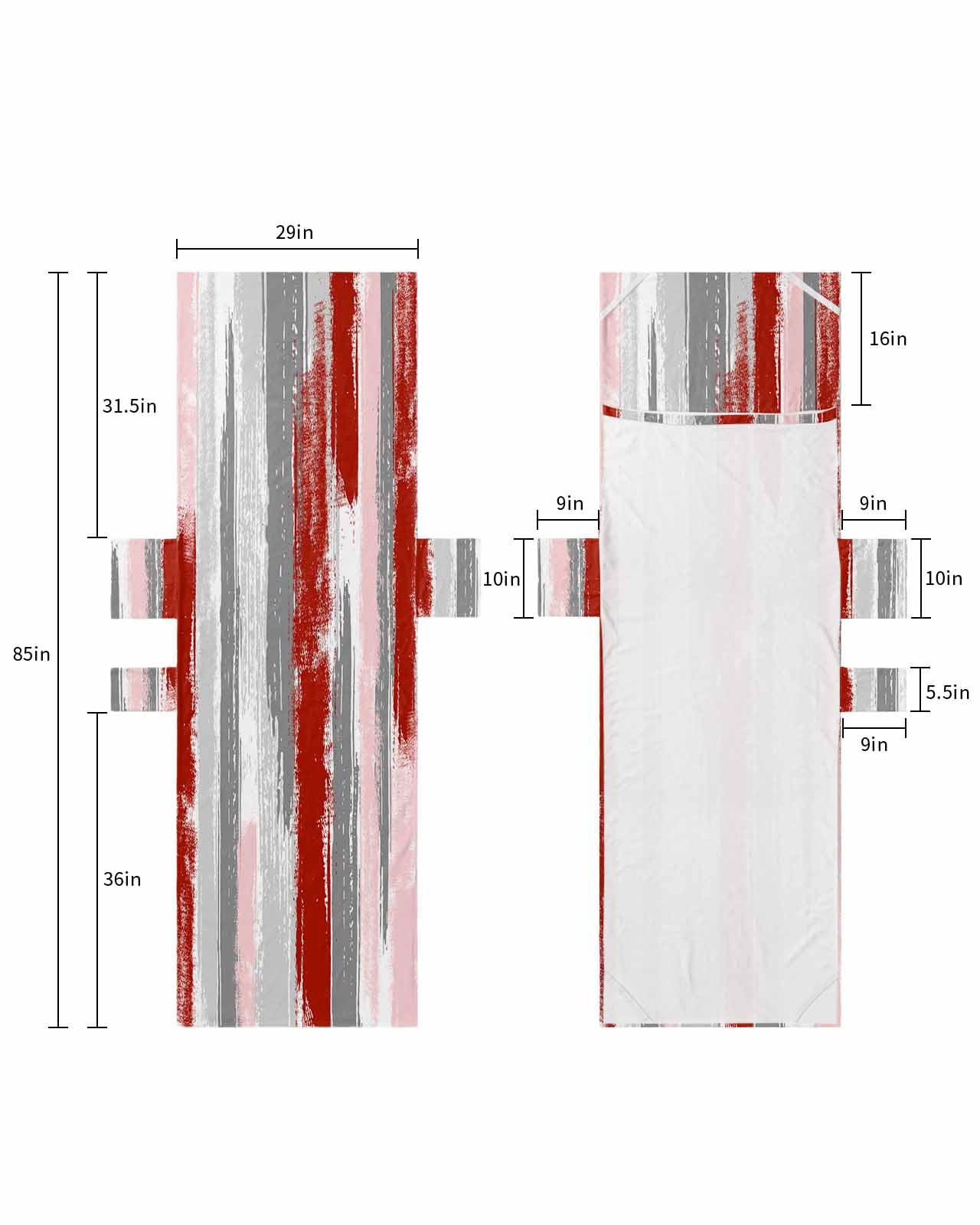 Red Pink Grey Beach Lounge Chair Towel Cover, Soft Chaise Lounge Towel with Side Pockets Patio Pool Chairs Cover for Beach/Pool Sunbathing 29x85 Modern Abstract Art Striped Geometric