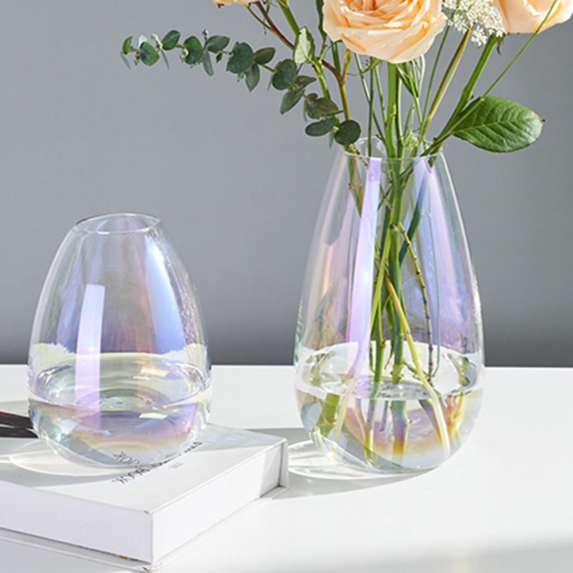 Amazon.co.jp: YJFFQ フラワーベース 花瓶 ガラス シンプル しずく型