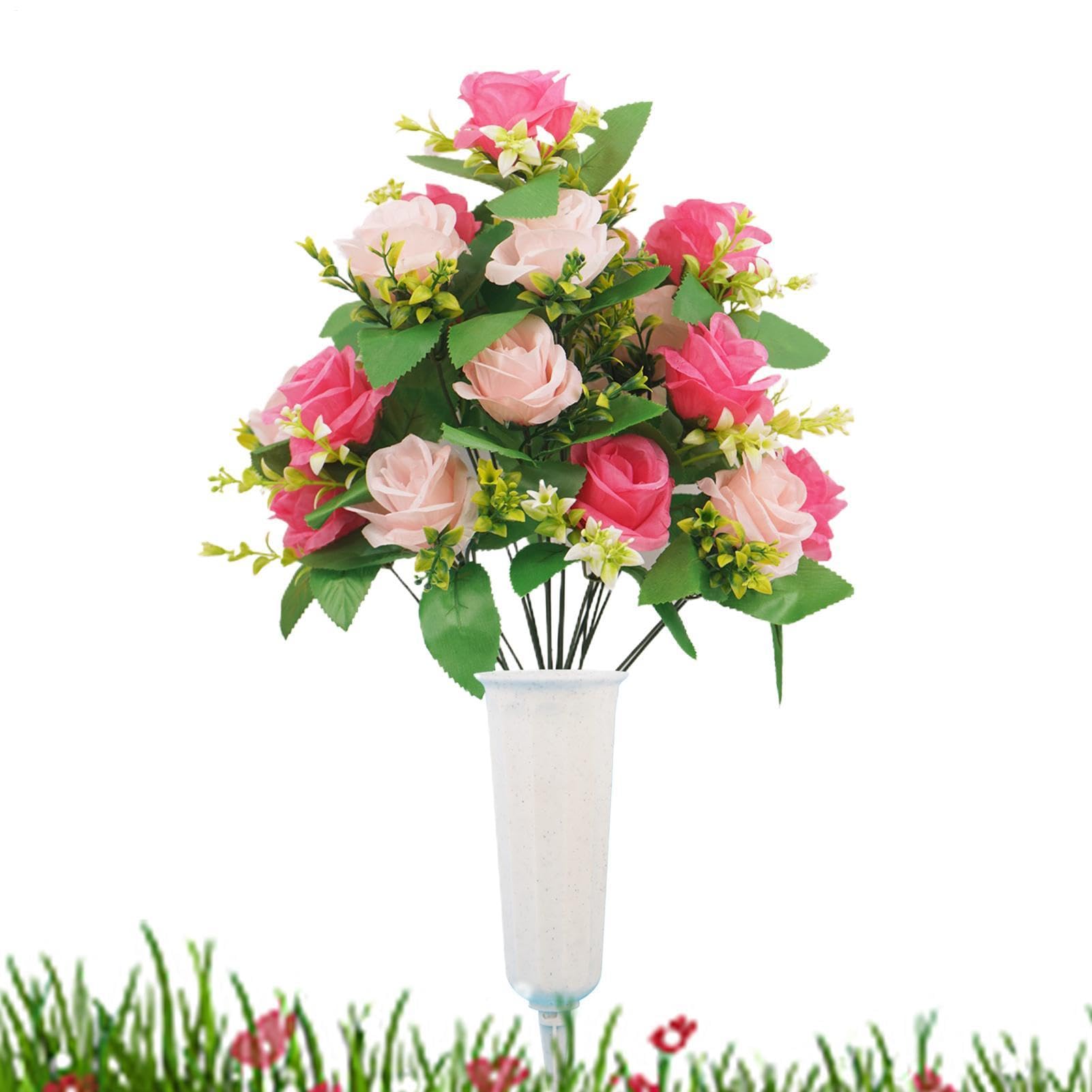Flores artificiales para cementerio duraderas que evitan el mantenimiento en tumbas