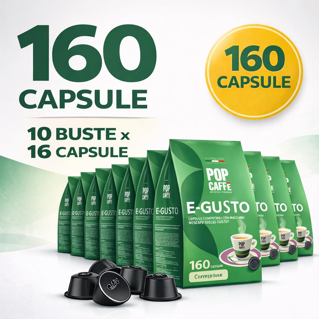 160 kapsułek Pop 'Coffee e-gusto Mixture 2 kremowe kompatybilne Nescafe Dolce Gusto