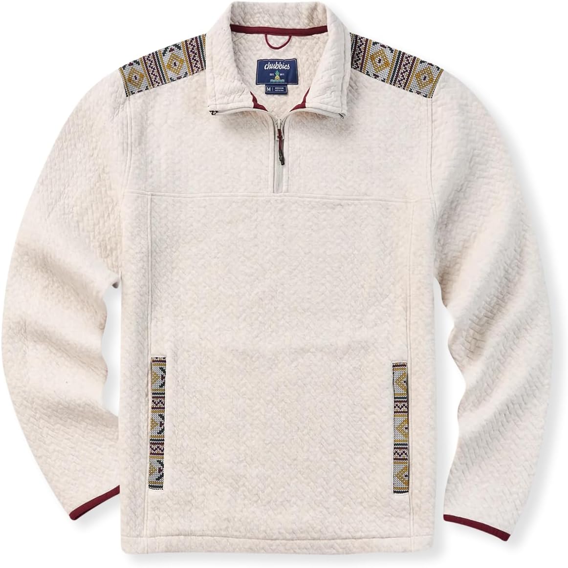 Chubbies Quilted Quarter Zip – Mens Pullover Sweater with Zip Pockets and Quilted Fabric, Great Layering Quarter Zip Up