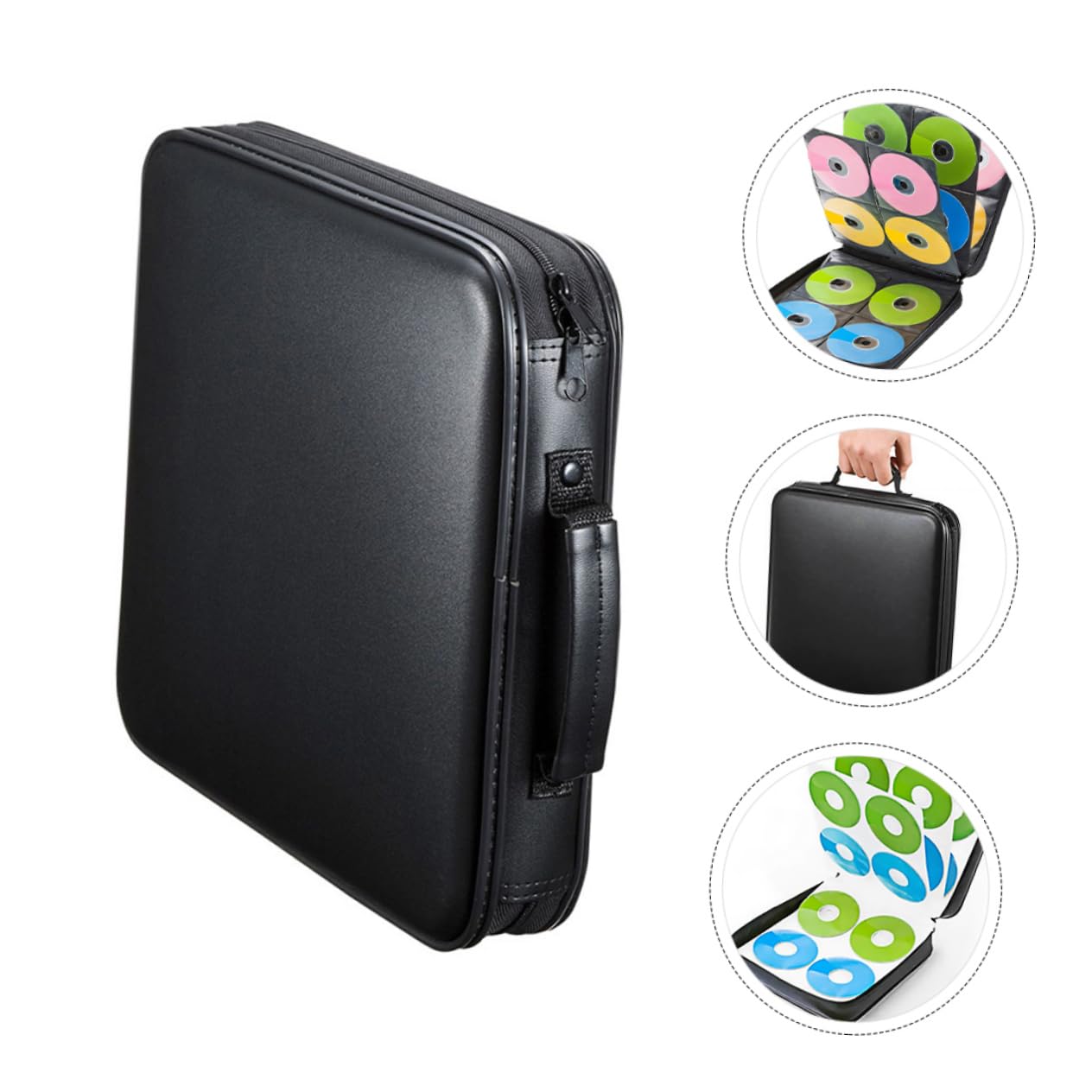 TOPBATHY Custodia Porta CD Capacità di Dischi Resistente Custodia Porta Dvd Maniglia per Auto e Casa