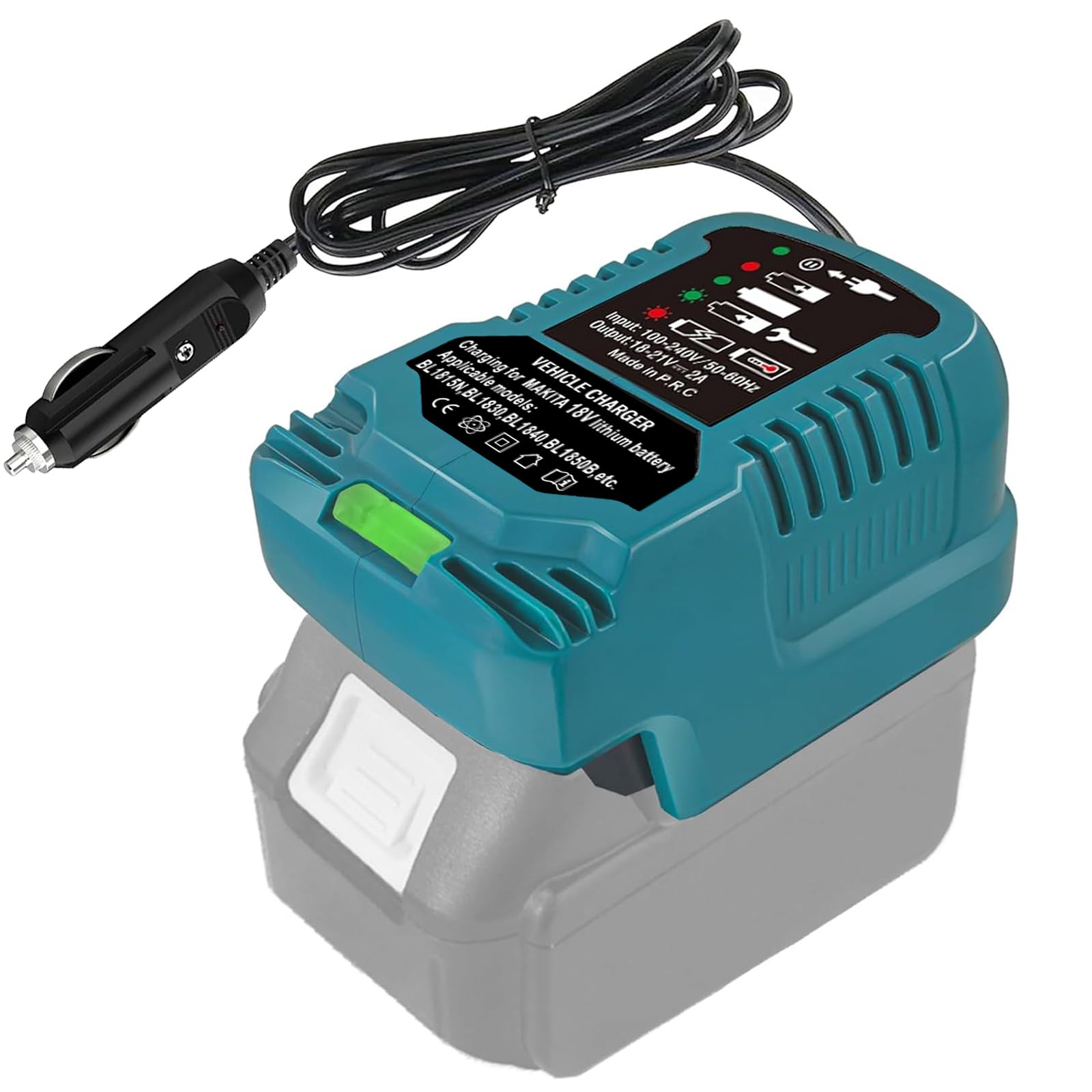 TPDL Car Charger for Makita 18V Battery with LED Display, Replacement Car Charger Compatible with Makita 18V BL1860 BL1850 BL1840 BL1830 BL1815