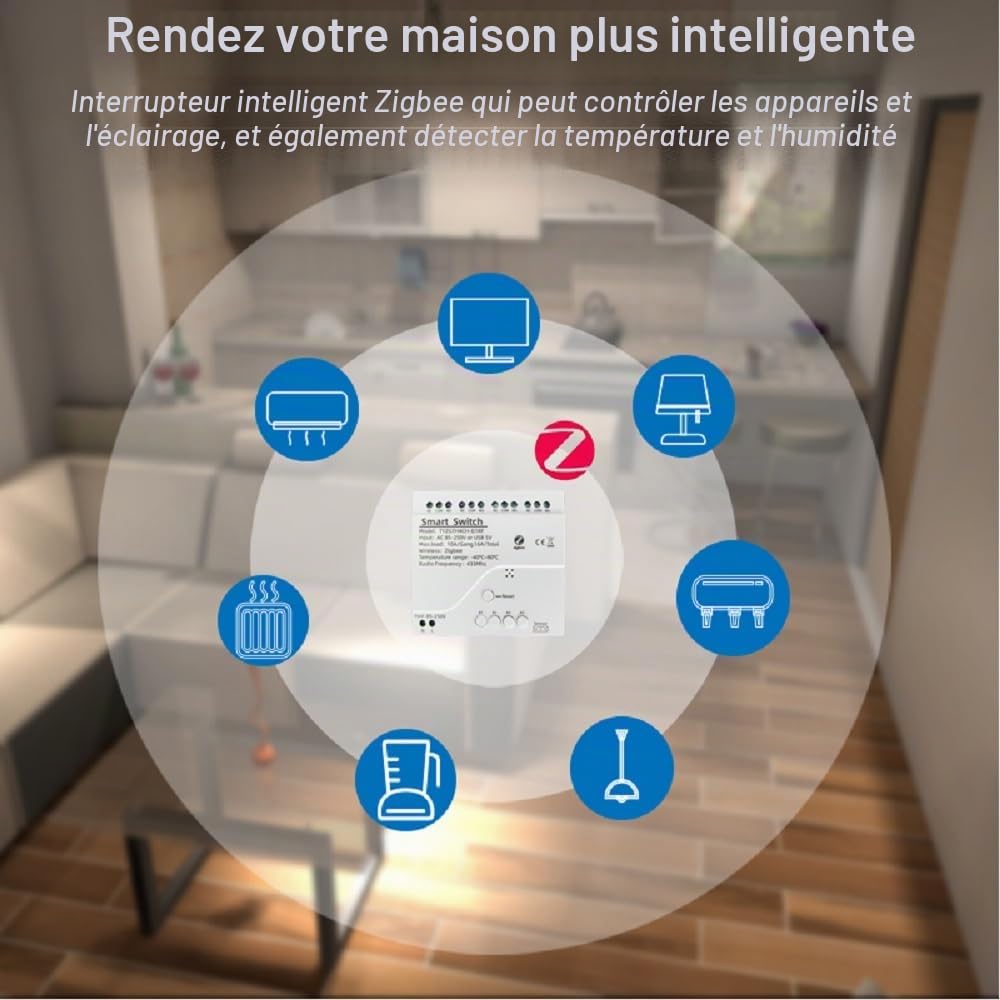 Contrôleur de température intelligent Zigbee, contact sec 5-32 V, sortie passive à 4 relais, avec capteur de température étanche, compatible avec Alexa (hub Tuya Zigbee nécessaire)