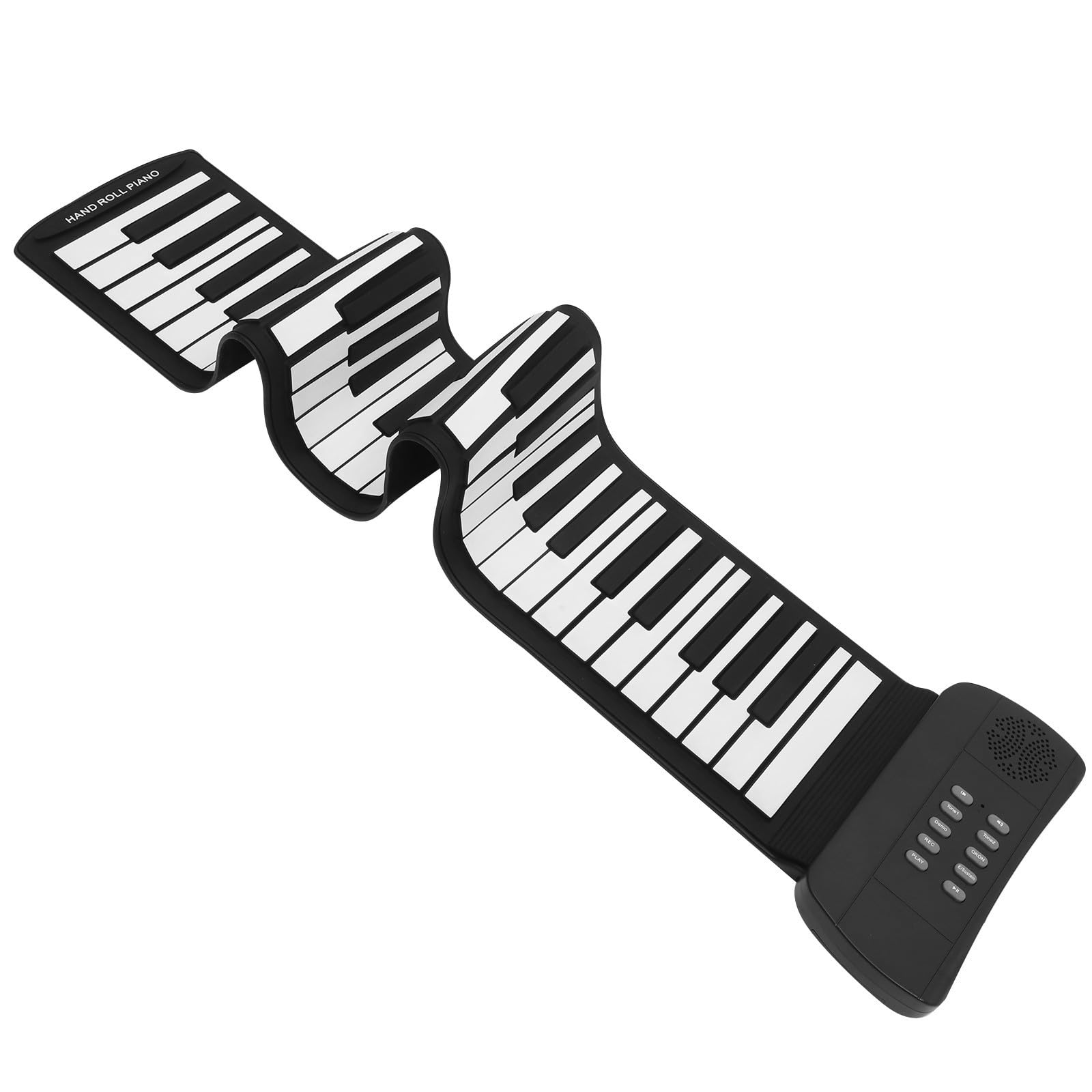 INOOMP Pianoforte Portatile 61 Tasti in Silicone Nero Funzione Didattica e Intrattenimento, Batteria 1000mah, Pedaliera Sustain e Ingresso Audio Mp3, per Regali e Presentazioni