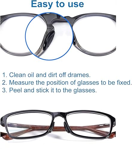 Miniatura 3 de MMOBIEL 12 pares de almohadillas universales de repuesto para la nariz, cámara de aire de silicona suave, almohadilla antideslizante para lentes,