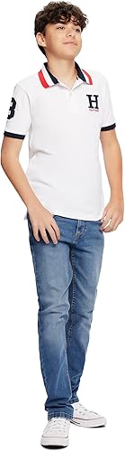 Miniatura 2 de Tommy Hilfiger Polo de Piqué de Manga Corta Premium para Niños, Cierre de Botón, Suave y Cómodo