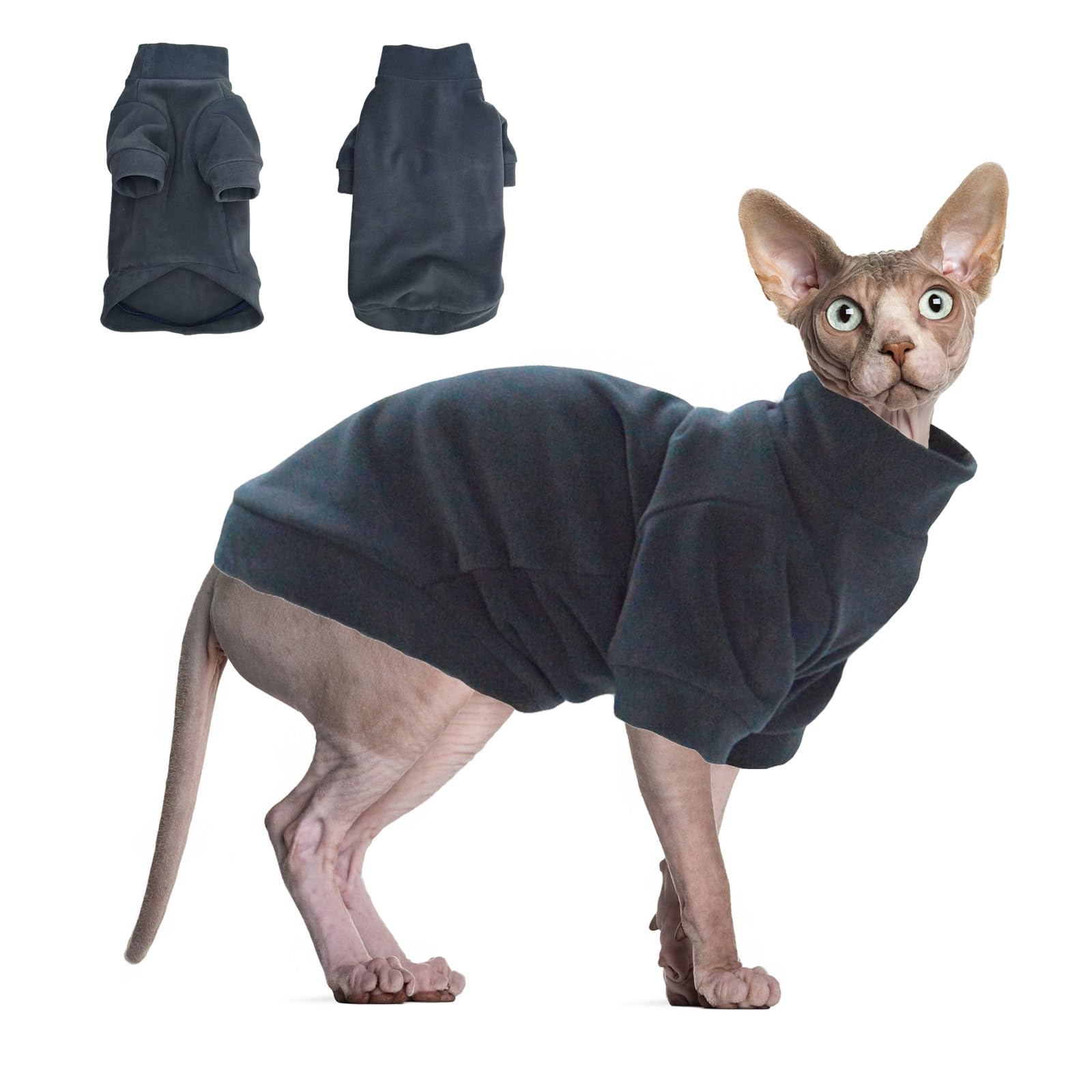 Sphynx Cat Sweater Hairless Cat Clothes Sweater Shirt Soft Warm Long Sleeves Pullover Pet Clothes Pajamas Dog Cloth for Small Dogs Jumpsuit Pet