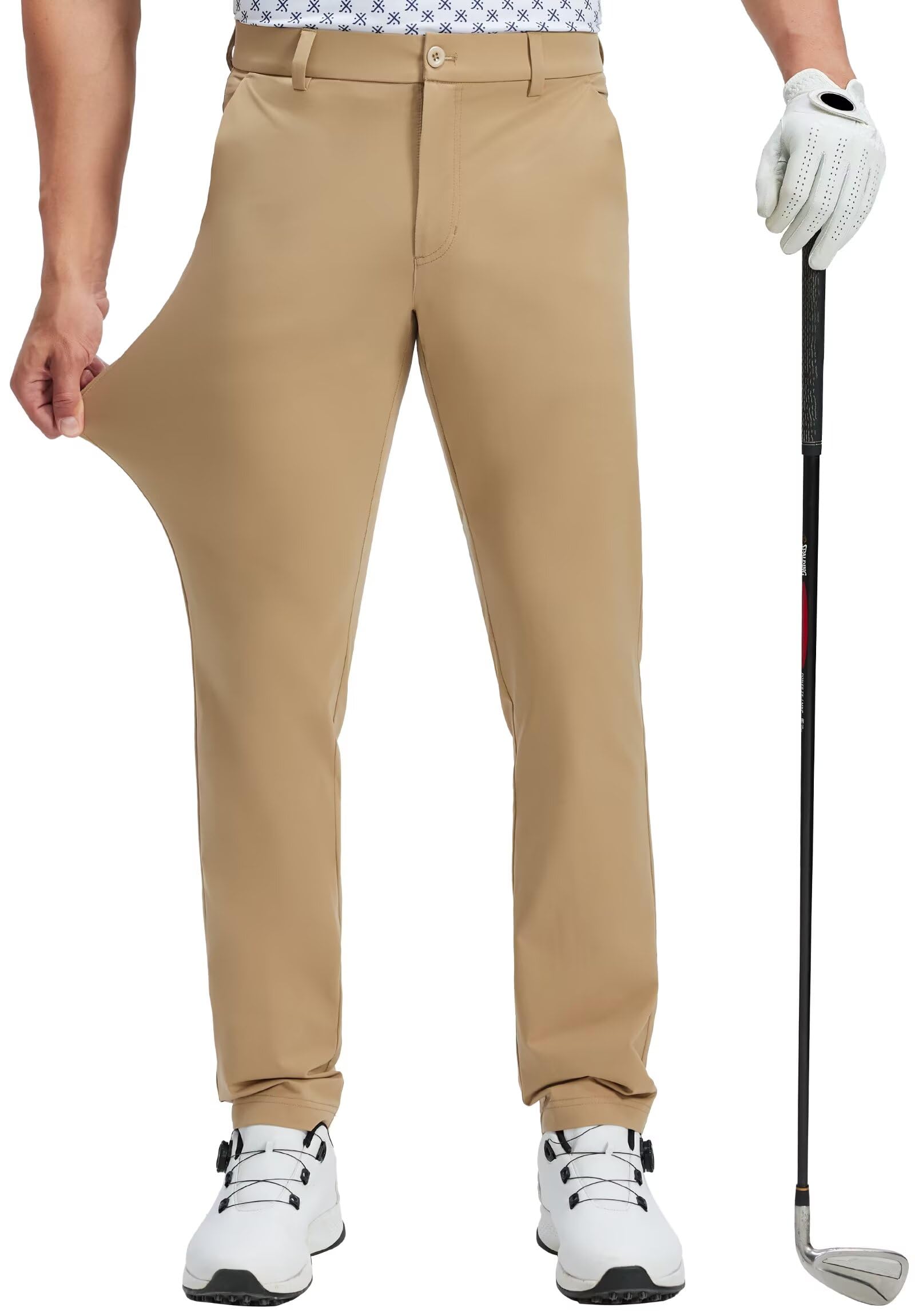 QPNGRP Men's Golf Pants 29"/31"/33" Inseam Stretch Casual Work Dress Pants