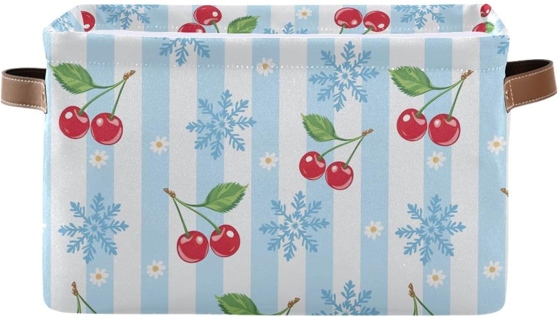 Yellow Maple Leaf Storage Basket,Fall Autumn Large Storage Bin Fabric Collapsible Organizer Bag with Handles 15x11x9.5 inch