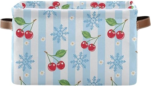 Miniatura 8 de Cesta de almacenamiento plegable grande, bolsa organizadora plegable de tela con asas de 15 x 11 x 9.5 pulgadas