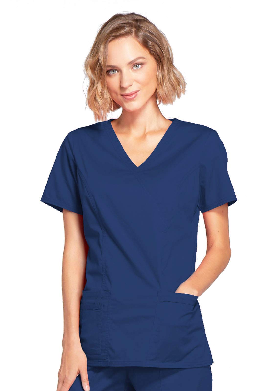 Cherokee Women Scrubs Top Workwear Core Stretch Mock Wrap 4728