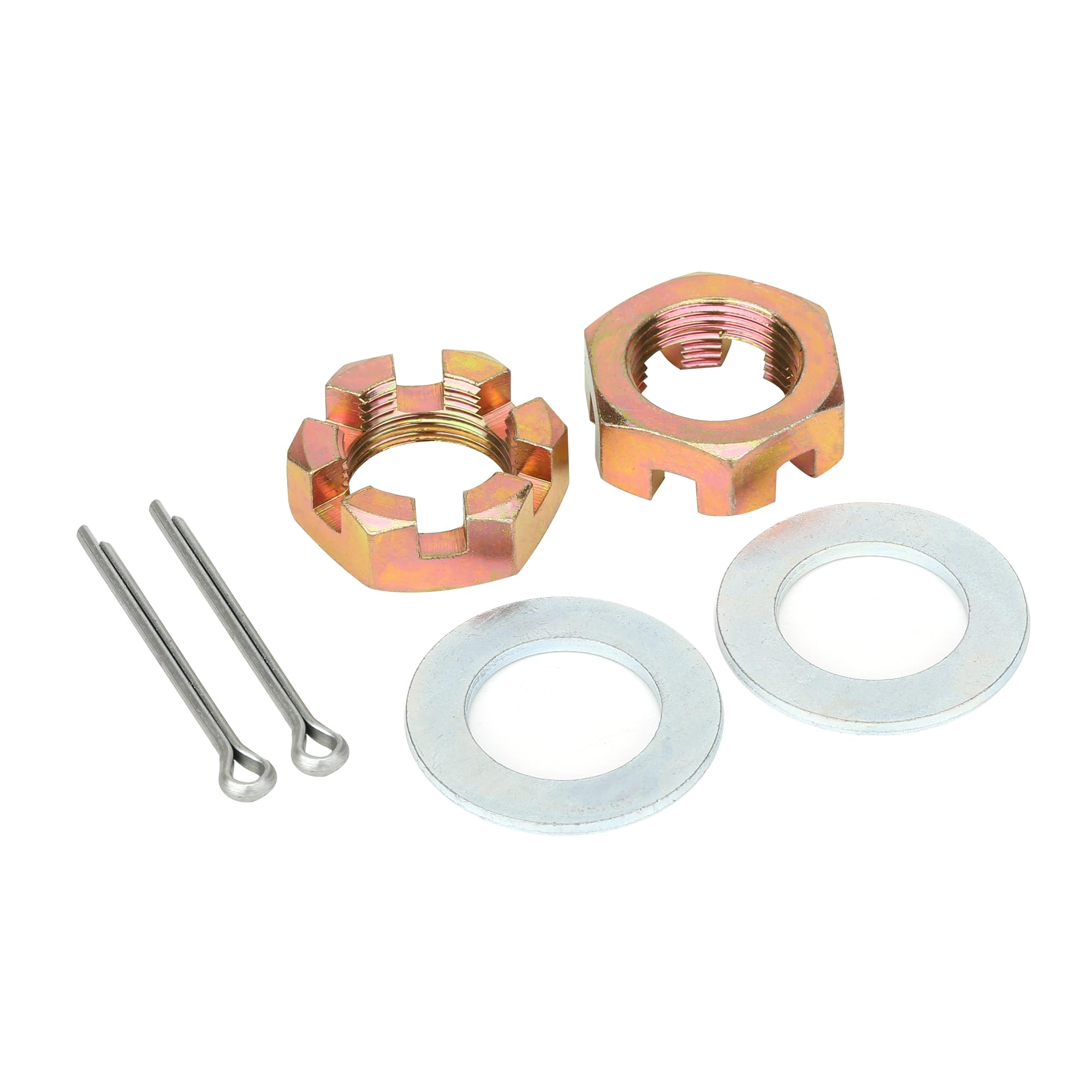 Shliyitx 2 Sets Trailer Axle Nut Kit Combination for 1" Shaft Spindle Includes 1" Shaft Spindle Nuts, Washers & 2.2" Long Cotter Pins, for Trailer, RV
