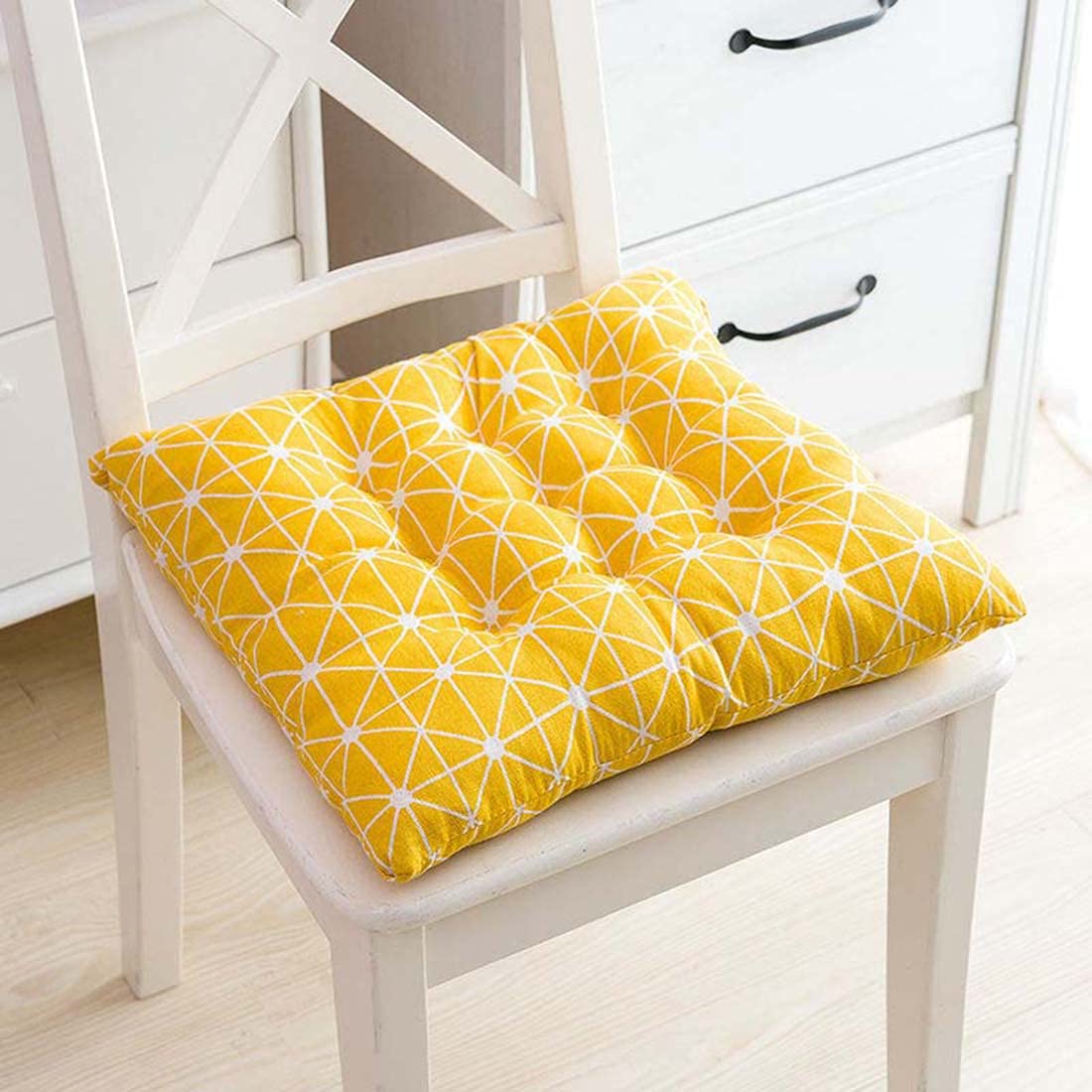 Cojines para sillas de comedor cocina y jardín juego de 4 unidades acolchadas con lazos