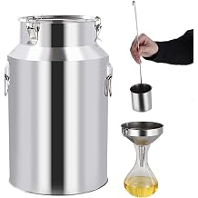 Fermenter,201 Stainless Steel Milk Can, Heavy Duty Pail Dairy Pot Bucket, Transportable Milk Fermentation Barrel Oil Barrel Tea Canister with Silicone Seal Lid and Handle / 22L 100L