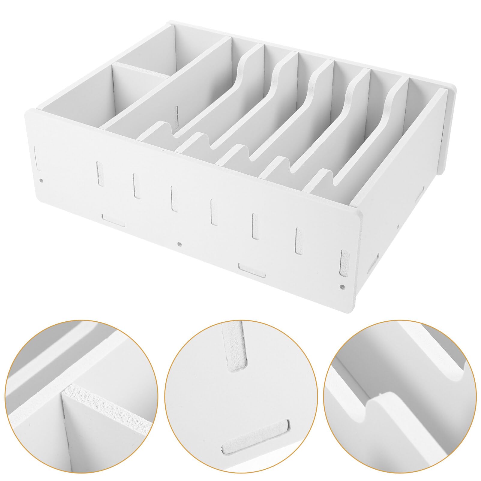 Boîte de Rangement pour Monnaie Composite Bois Plastique, à 8 Compartiments