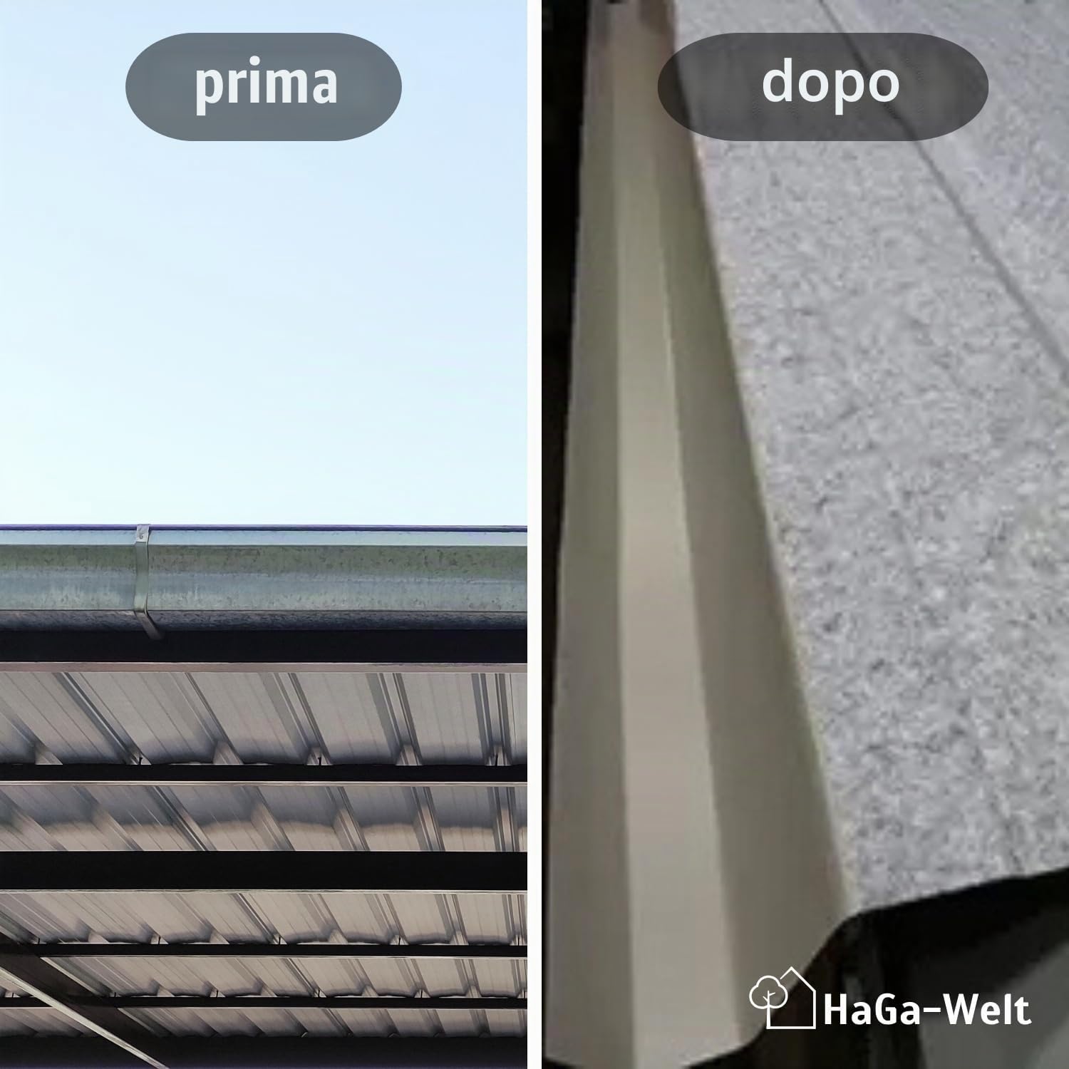 HaGa Anticondensazione Vlies 95g/mq | 5m x 1,2m di larghezza | autoadesivo per lamiera trapezoidale, lamiera di alluminio, lamiera per tetti - Protezione dall'umidità e dalla condensa