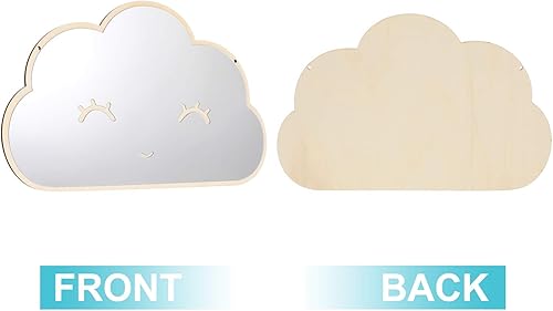 Miniatura 4 de BESPORTBLE 1 calcomanía de espejo acrílico de nube sonriente, espejo de madera, calcomanía de pared para habitación de niños, guardería, dormitorio,