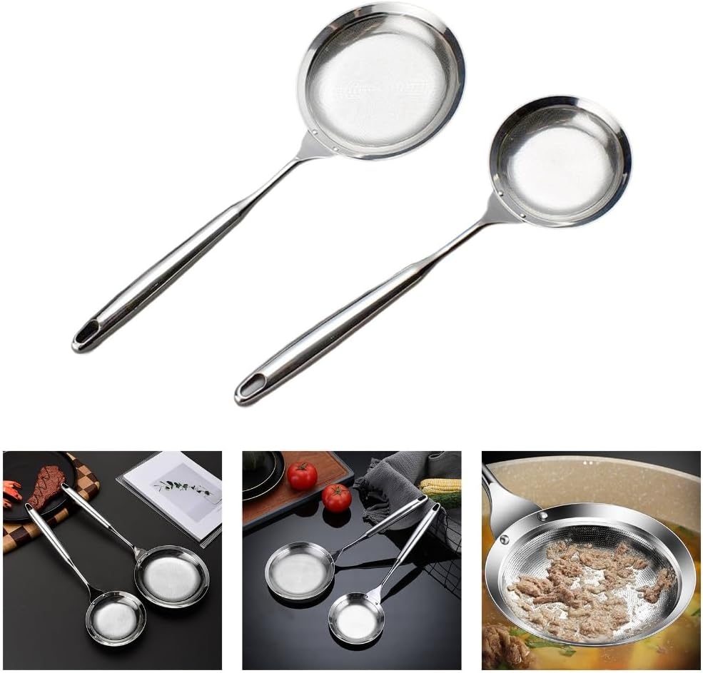Stainless Steel Fat Skimmer For Cooking,Fine Mesh Strainer Fat Skimmer Spoon