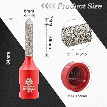 Diamond Mortar Raking Bit,BRSCHNITT 5/16 Inch X 4 Inch Diamond Mortar Router With 5/8-11 Thread For Mortar Raking Tuck Pointing Granite Marble Concrete Masonry Stone Removals (8x100mm