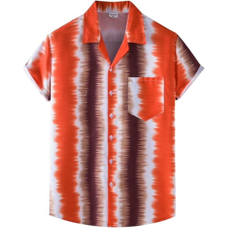 メンズ サントスピンク メンズ Tシャツ Yuede 1 ハワイシャツ 半袖 ファッション 肌着 大きいサイズ おしゃれ ビーチシャツ 人気 通気性 快適 ゆったり カジュアル 夏服 ボタンダウン 部屋着 薄手 爽やか プリントシャツ 柔らかい 吸汗速乾 ビジネス トップス 春夏
