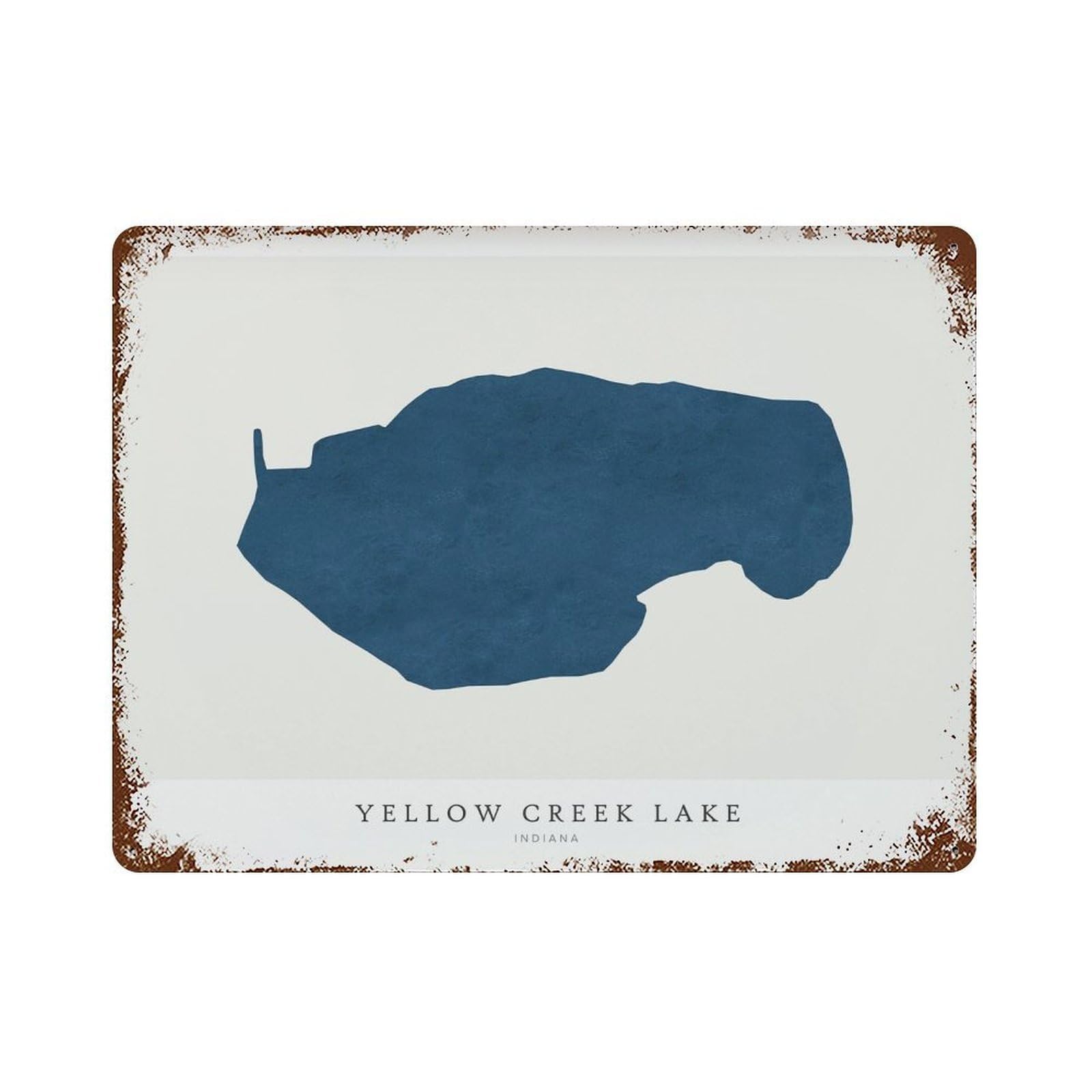 xiaoxiaoshen Yellow Creek Lake Map Indiana Wall Decor Art Metal Tin Poster Modern Home Decor Art Home Bar Shop Decorations Vintage Sign 30x40cm