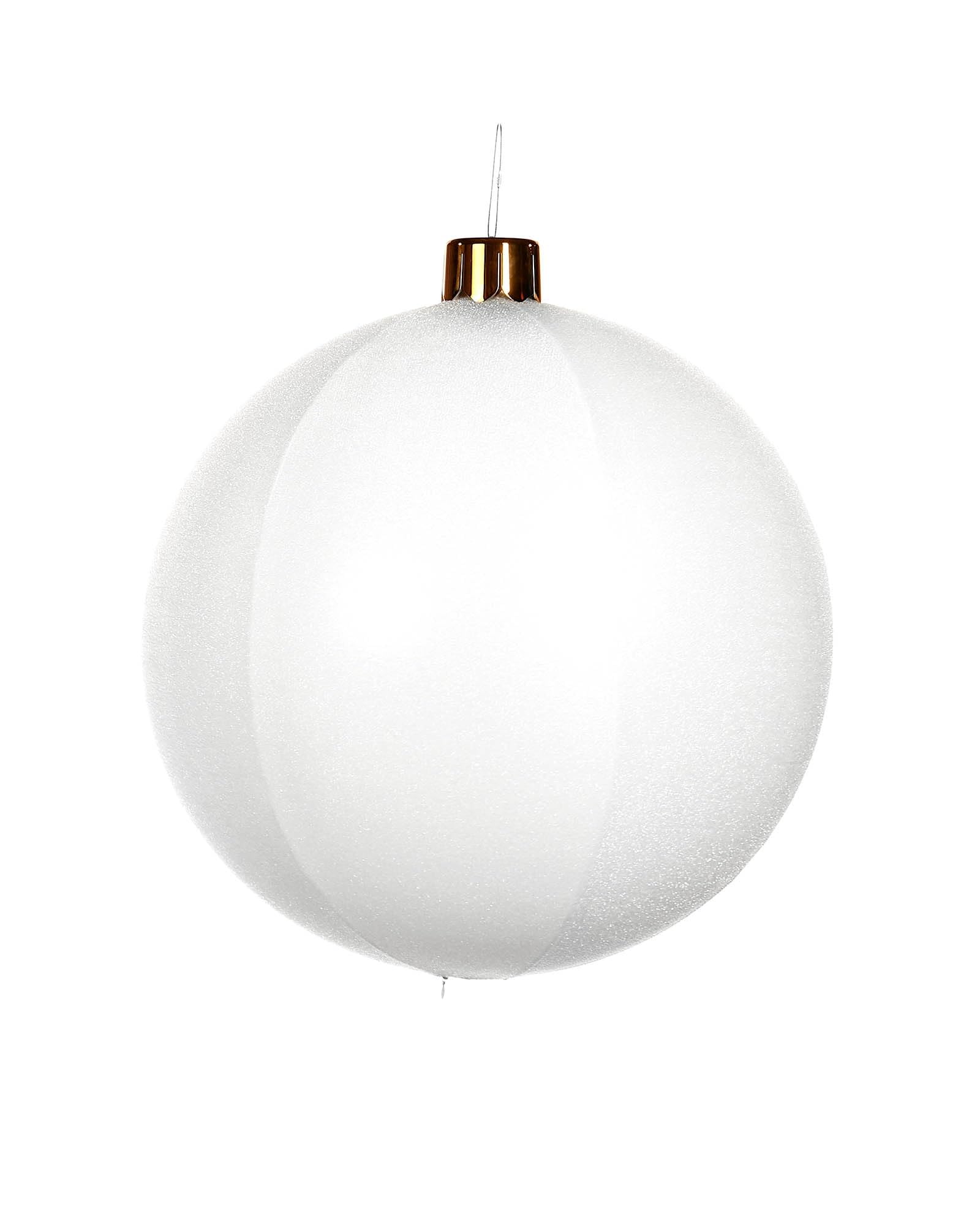 Inflatable Tinsel Christmas Bauble, White, 66 cm