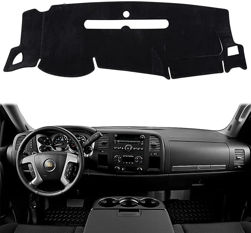 Rifoda Cubierta de tablero para Chevy Chevrolet Silverado 2007-2013 con dos guanteras, GMC Sierra 1500 2500 3500 cubierta de tablero antideslizante