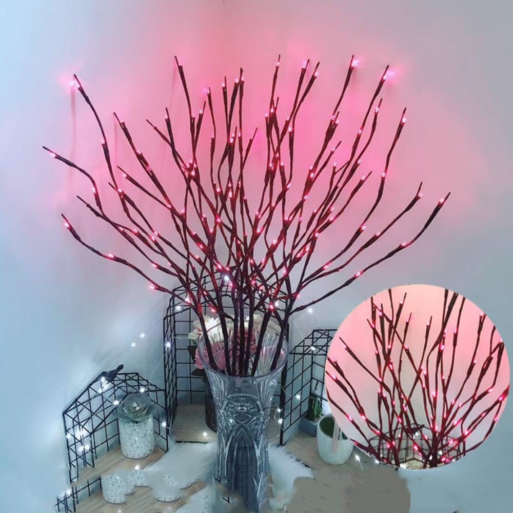Wisada - 70CM LED Simulated Branch Flower String Light [Blue], 2AA Battery Powered, 20 LEDs Christmas Holiday Decorative Light - Power Adapter Not Included