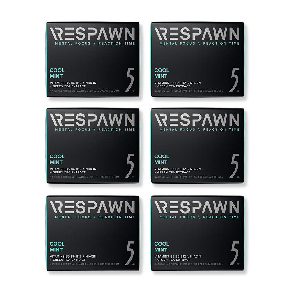 RESPAWN by 5 Sugar Free Focus Chewing Gum 6ct Variety Pack