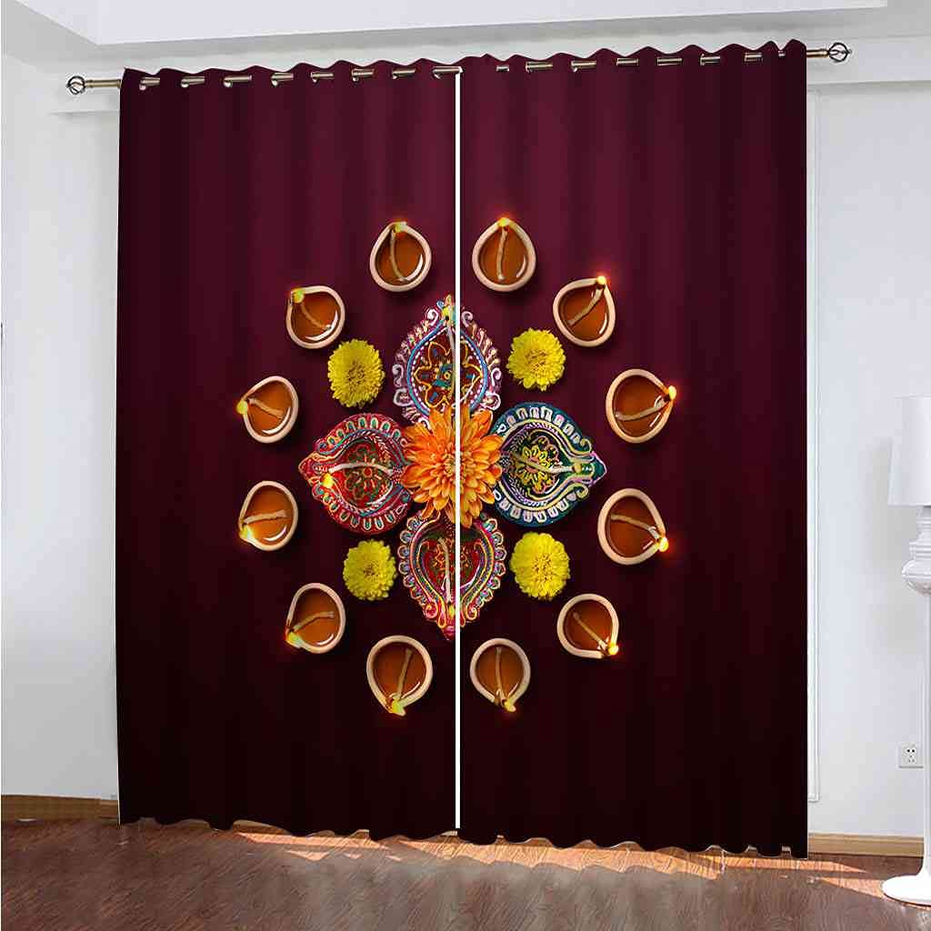 Rideau occultant anti-bruit chrysanthème jaune GXLOGAA tissu lourd 3D