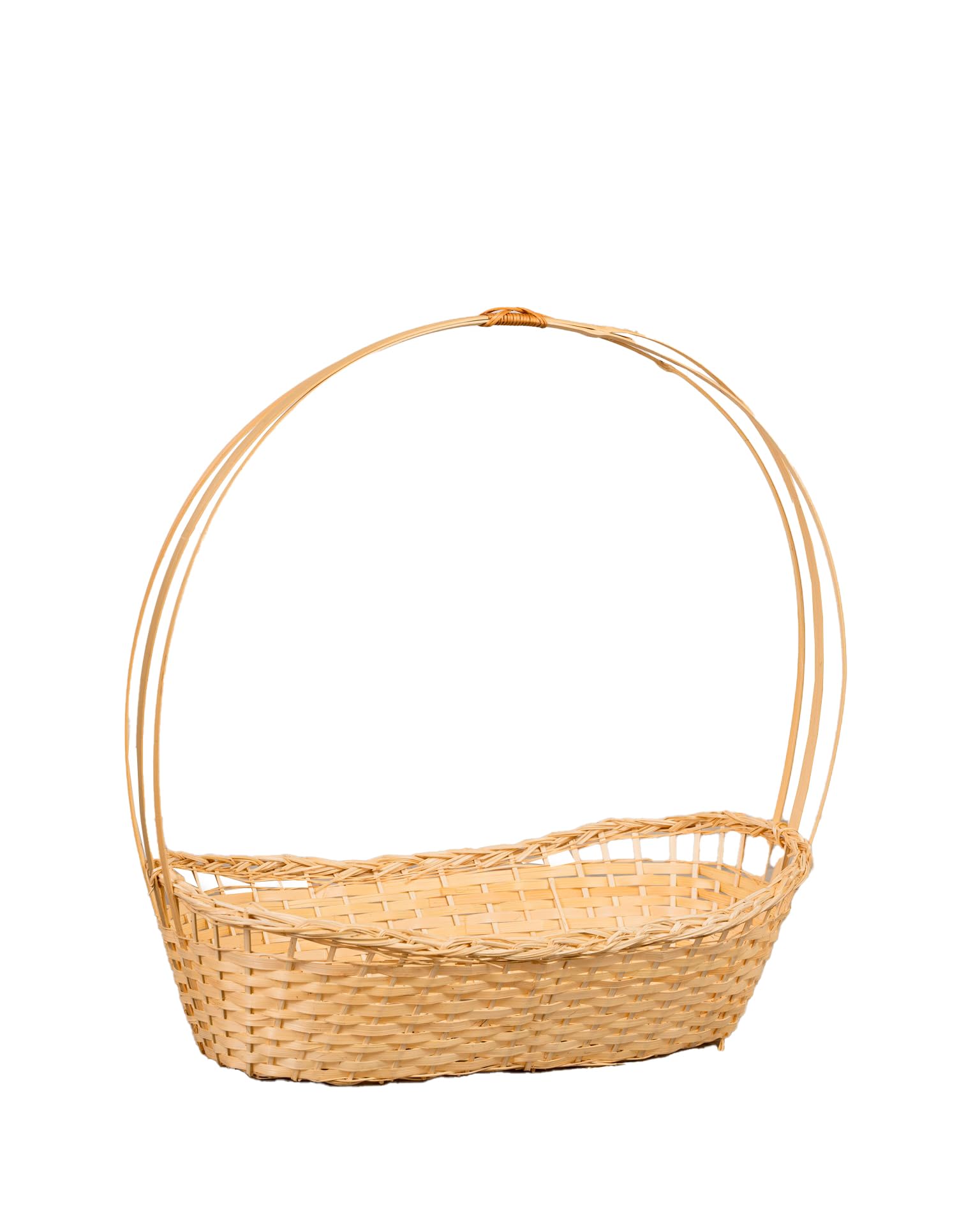 Cesta Navideña Vacía de Bambú 57cm para Detalles de Navidad