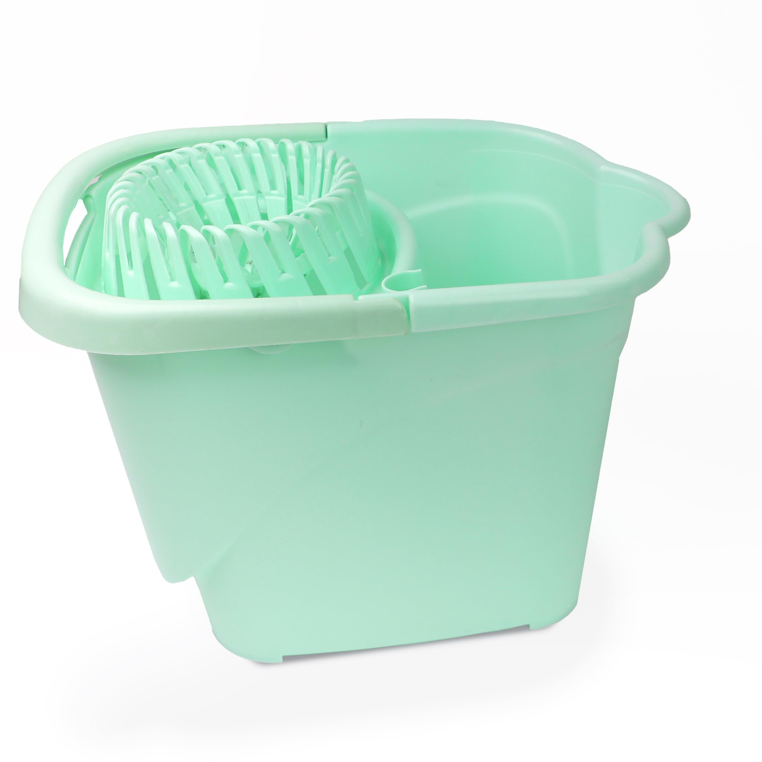 Divchi Mint Green Mop Bucket Lightweight & Portable Floor Cleaning Mopping Bucket With Removable Wringer Carry Handle & Convenient Pouring Spout (Mint Green)