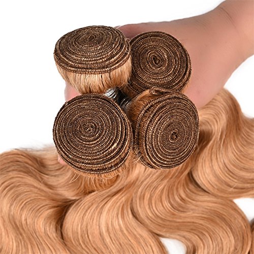 FABA Beauty 9A Grade Human Virgin Hair Bundle Deals Pure 27# Color Body Wave Hair 4 bundles Honey Blonde Body Wavy Hair About 400g 8-30 inch Mixed Length (18.20.20)