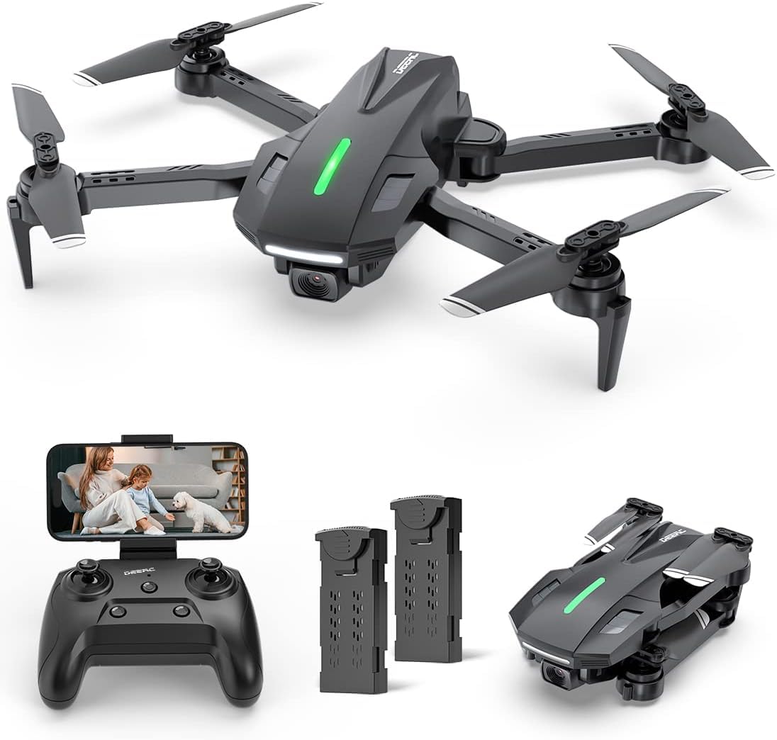 DEERC D70 Mini Drohne mit 720P HD Kamera für Kinder und Erwachsene, FPV Quarcopter RC faltbar, für Jungen und Mädchen mit Headless-Modus, Flug per Tape, 360° Flips, Sprach- und Gestensteuerung