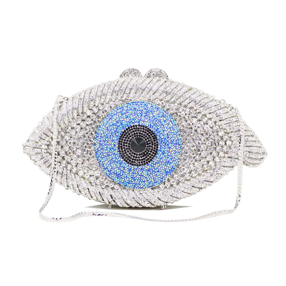 Diamond Purse Designer Evil Eye Bags Bridal Wedding Evening Bag For Women Black Rhinestone Prom Crystal Clutch
