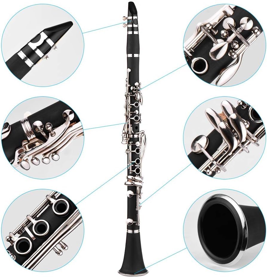 Clarinet Model-16cm Mini Clarinet Model Musical Instrument Ornaments Decoration Display, Black - Image 4