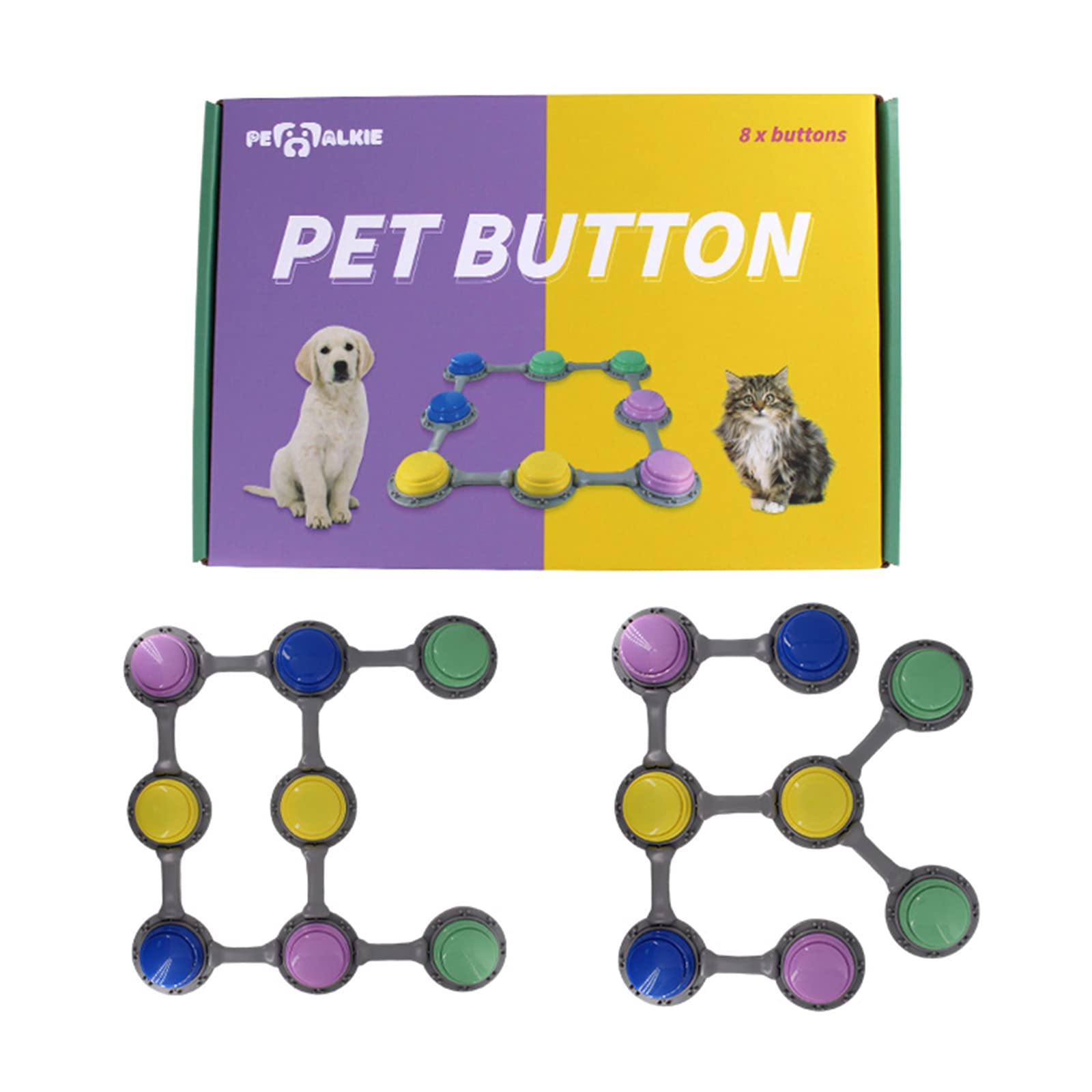 Botón de comunicación Botón de Entrenamiento for comunicación Botón de Entrenamiento de Mascotas Caja de Sonido for Mascotas Botón de conversación grabable/320 (Color : Multicolor-4)