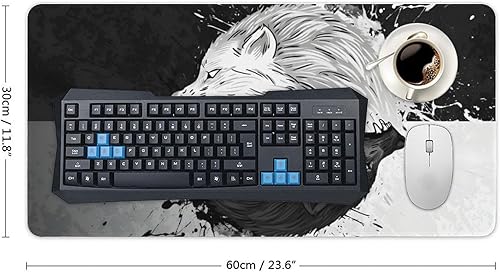 Miniatura 3 de Norse Viking Fenrir Extension - Alfombrilla de mouse para juegos, alfombrilla antideslizante portátil para teclado y mouse, bordes cosidos, base de
