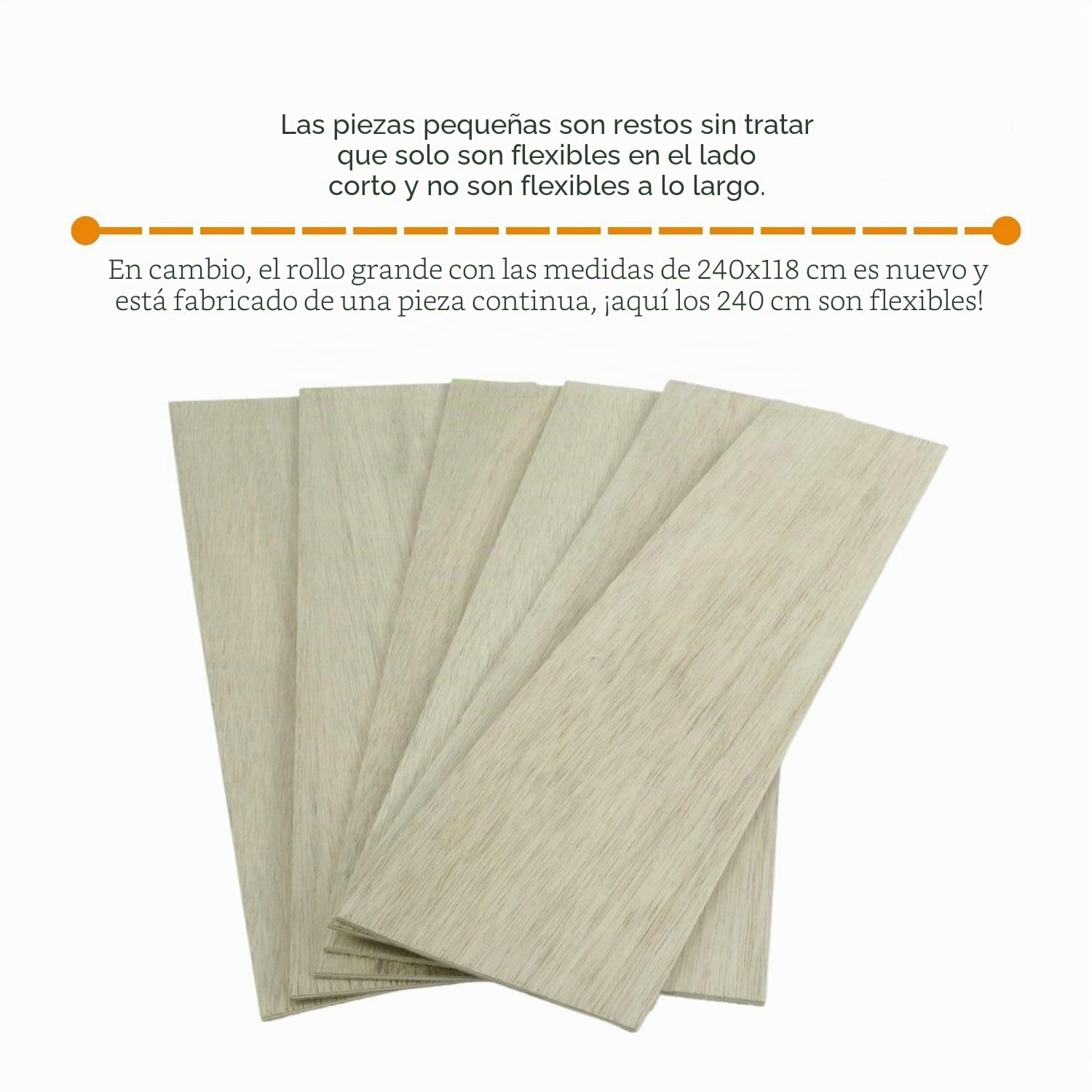 Getzoo Contrachapado Flexible De 3,2 Mm De Madera De Ingeniería Paulownia, Panel De Contrachapado Sin Tratar, H: Hasta 120 Cm, L: Hasta 240 Cm (240 X 118 Cm)