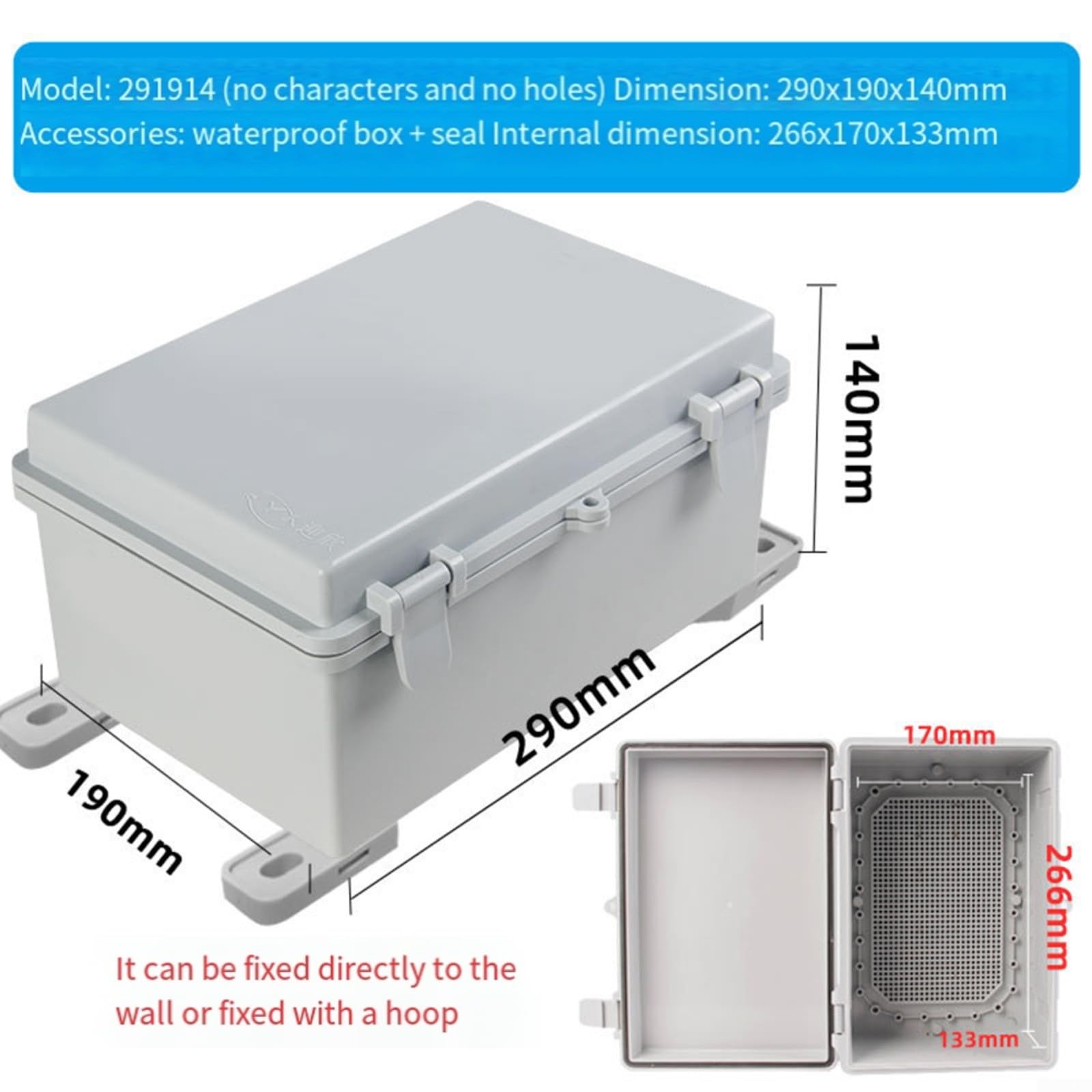 Caja protectora al aire libre del zócalo de los inversores de los cargadores de la energía alternativa con los agujeros de montaje, diseño a prueba de golpes y
